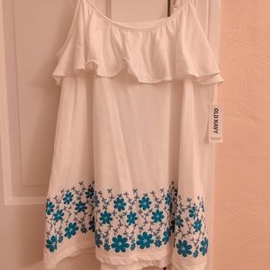 white tank top with blue flowers (old navy)
